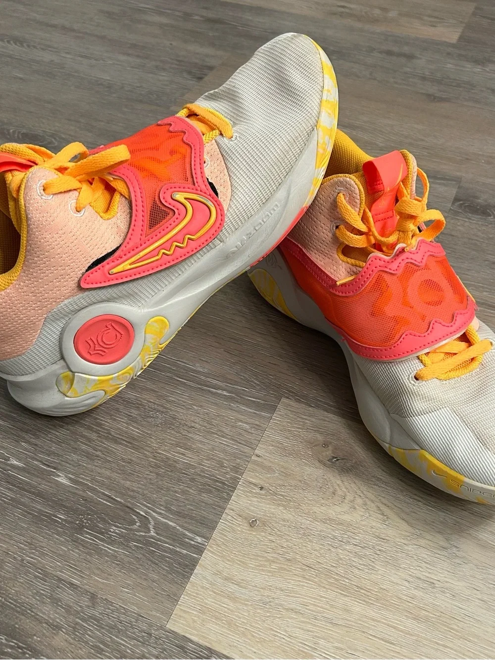 Nike KD Trey 5 X DD9538-100 White Laser Orange Hot Punch Men's Size 12